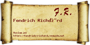 Fendrich Richárd névjegykártya
