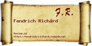 Fendrich Richárd névjegykártya